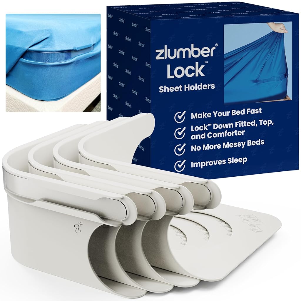 HASTHIP® Fitted Sheet Fasteners Set Invisible Bed Sheet Retainers Removable Bed Holder Retainers Corner Anchor Clamps Fitted Locks Universal Fasteners,Pack of 4 HASTHIP® Fitted Sheet Fasteners Set Invisible Bed Sheet Retainers Removable Bed Holder Retainers Corner Anchor Clamps Fitted Locks Universal Fasteners,Pack of 4
